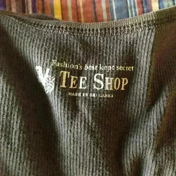 VTG 90s Y2K VS TeeShop dark brown tanktop stretches size medium - Picture 3 of 4